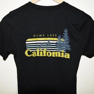 Hume Lake (Camp) Black Shirt (back displayed)